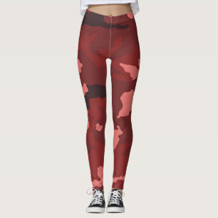 Red camouflage pattern leggings