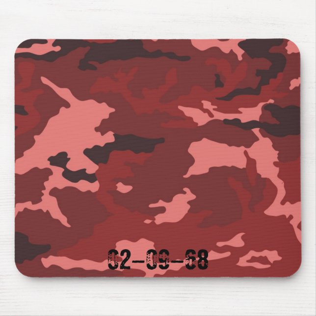 Red camouflage pattern mouse pad (Front)