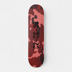 Red camouflage pattern skateboard