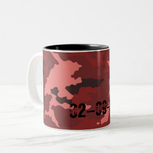 Red camouflage pattern Two-Tone coffee mug