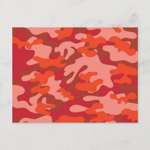 Red Camouflage Postcard