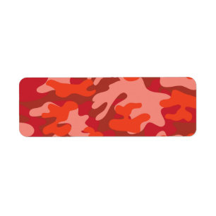 Red Camouflage Return Address Label