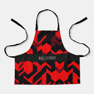 Red camouflage sharp corner Geometric Pattern Apron