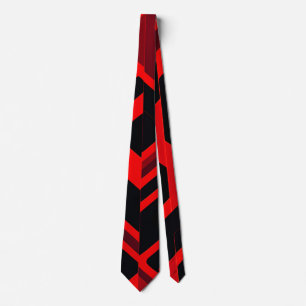 Red camouflage sharp corner Geometric Pattern Tie