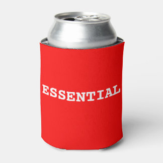 Red Can Cooler That Says Essential