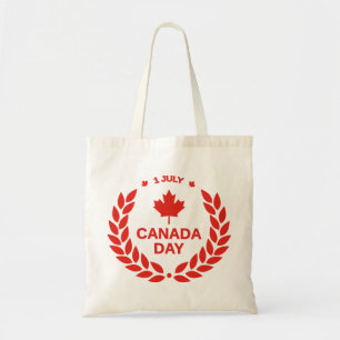 red canadian day maple leaf 1st july white tote bag