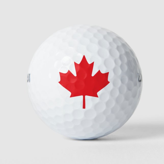 Red Canadian Maple Leaf from flag of Canada Golf Balls (Front)