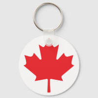 Red Canadian Maple Leaf on White Background