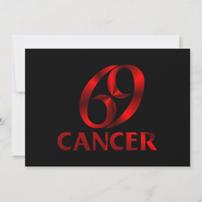 Red Cancer Horoscope Symbol Invitation (Front)