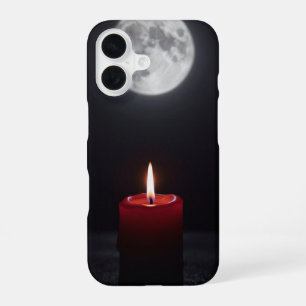 Red Candle and Full Moon Gothic Case