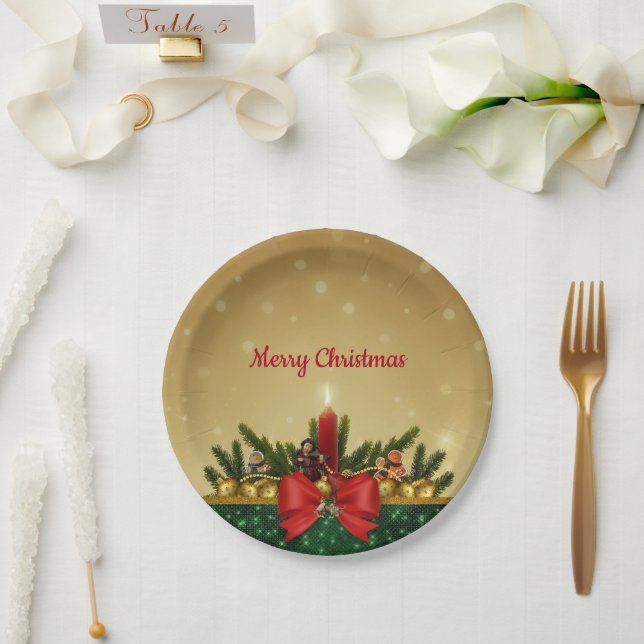 Red Candle Christmas plate (Wedding)