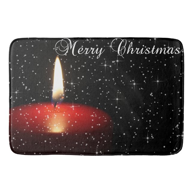 Red candle decor bath mat (Front)