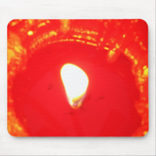 Red Candlelight, Flame , Candle, Christmas Love Mouse Pad
