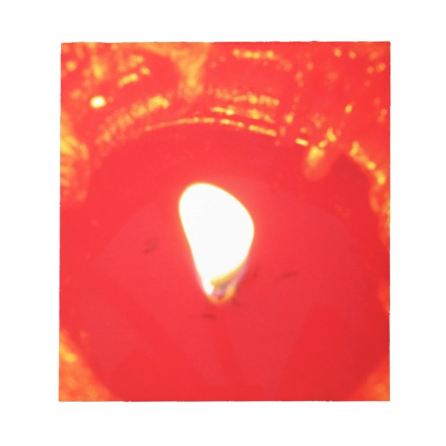 Red Candlelight, Flame , Candle, Christmas Love Notepad (Front)