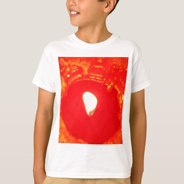 Red Candlelight, Flame , Candle, Christmas Love T-Shirt (Front)