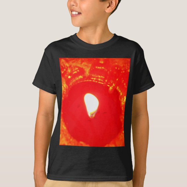 Red Candlelight, Flame , Candle, Christmas Love T-Shirt (Front)