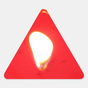 Red Candlelight, Flame , Candle, Christmas Love Triangle Sticker