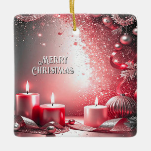 Red Candles Christmas Decorative Holiday Ornament