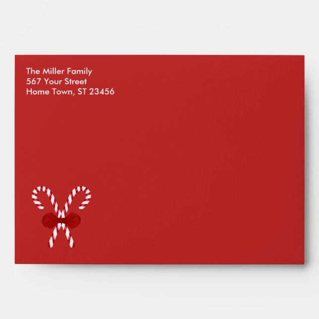 Red Candy Cane Envelope (Front)