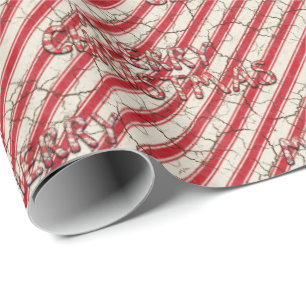 Red Candy Cane  Wrapping Paper