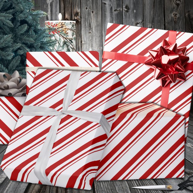 Red Candy Stripe Holiday Wrapping Paper (Red Candy Stripes Holiday Wrapping Paper in 6 and 15 foot long 30 Inch Width Rolls.)