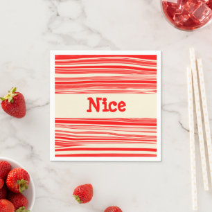 Red Candy Stripes Nice Christmas Napkin