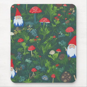 Red Cap Mushrooms and Gnomes                       Mouse Pad