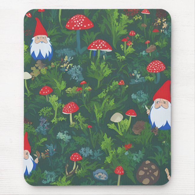 Red Cap Mushrooms and Gnomes                       Mouse Pad (Front)