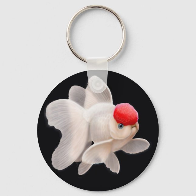 Red Cap Oranda Goldfish Keychain (Front)