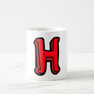 Red Capital Letter H  Coffee Mug