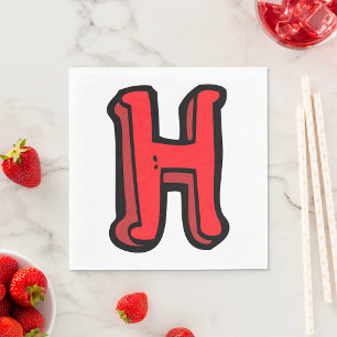 Red Capital Letter H Napkin