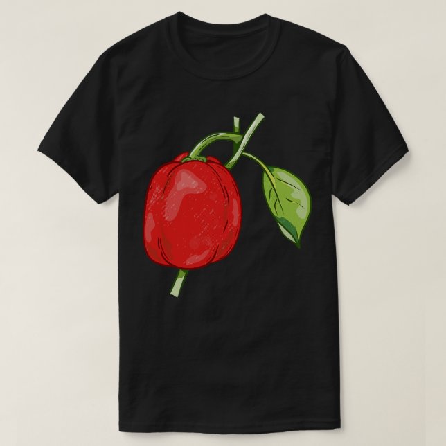 Red capsi Pepper Vector T-Shirt (Design Front)
