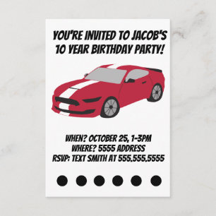 Red car boys/men birthday card