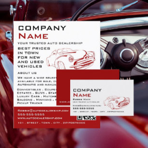Red Car Logo, Auto Dealer Business Card