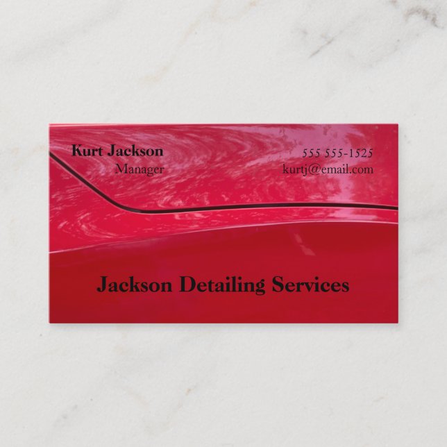 Red car reflections business card (Front)