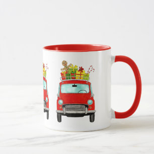 Red Car with Christmas Gifts Coffee Mug