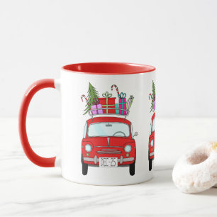 Red Car with Christmas Gifts Mug