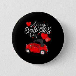 Red Car With Hearts Happy Valentines Day Gifts For 6 Cm Round Badge