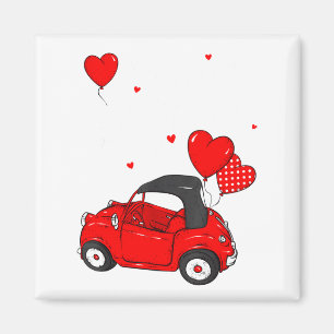 Red Car With Hearts Happy Valentines Day Gifts For Magnet
