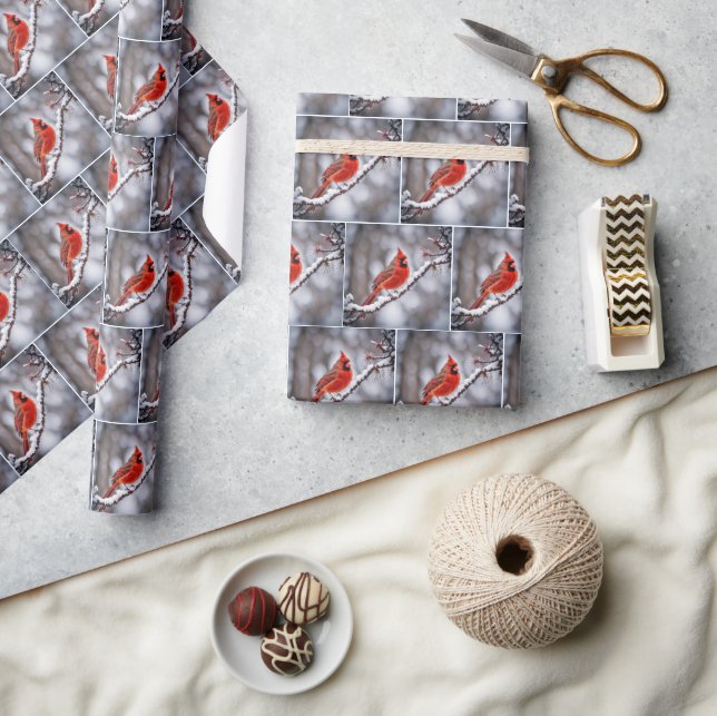 Red Cardinal a Winter Branch Wrapping Paper (Crafts)
