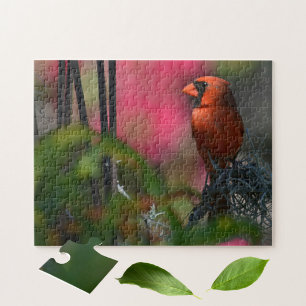 Red Cardinal Beautiful Photographic Bird Jigsaw Puzzle
