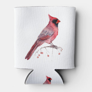 Red Cardinal Bird Can Cooler