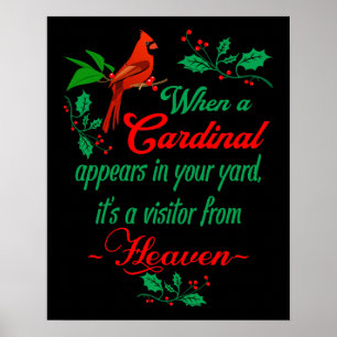 Red cardinal bird - Christmas quotes Poster