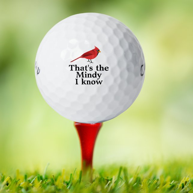 Red Cardinal Bird Custom Text Golf Balls (Creator Uploaded)
