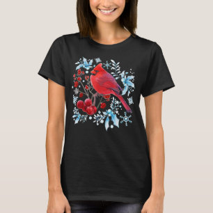 Red Cardinal Bird Lovers Birdwatching Christmas Bi T-Shirt