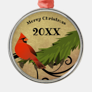 Red Cardinal Bird Personalised Christmas Ornament