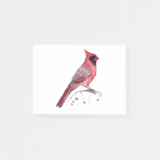 Red Cardinal Bird Post-it Notes (Front)