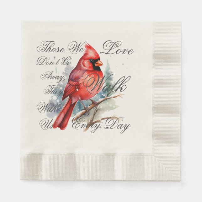 Red Cardinal Bird Remembering You Saying Napkin (Front)
