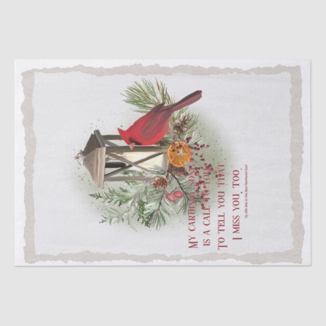 Red Cardinal Bird Remembering You Saying Tissue Paper (Front)