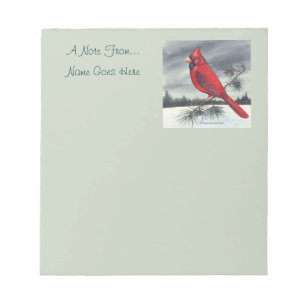 Red Cardinal Bird Right Notepad